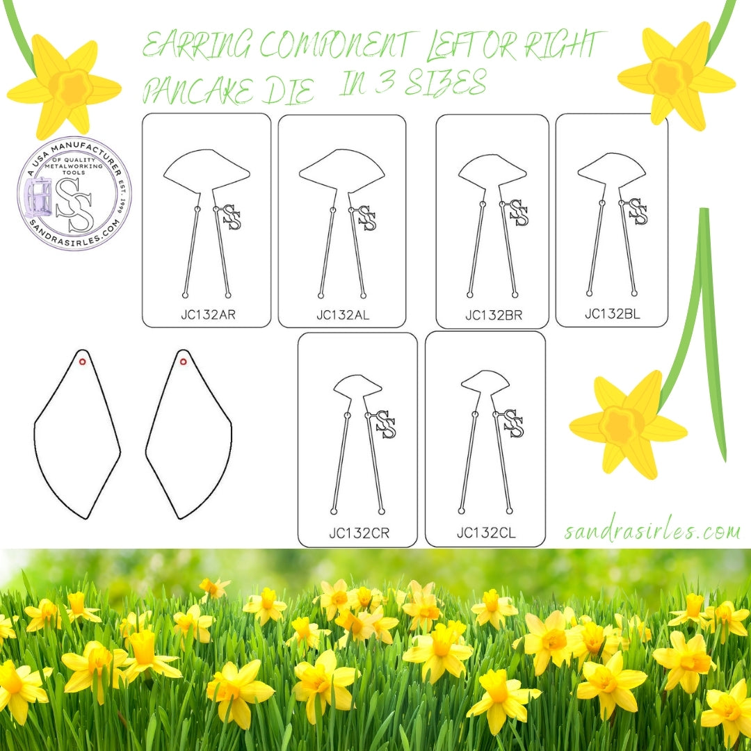 PANCAKE DIE JC132 EARRING COMPONENT LEFT OR RIGHT